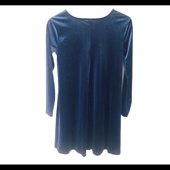 OLD NAVY Long Sleeve LS Velvet Swing Dress With Round Neck Blue Size Small - Picture 11 of 12